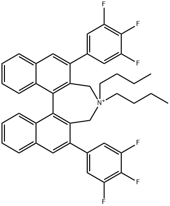 (11bS)-(+)-4,4-Dibutyl-4,5-dihydro-2,6-bis(3,4,5-trifluorophenyl)-3H-dinaphth[2,1-c1#,2#-e]azepinium bromide Struktur