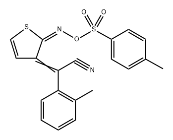 2-Methyl-α-[2-[[[(4-methylphenyl)sulfonyl]oxy]imino]-3(2H)-thienylidene]benzeneacetonitrile Struktur