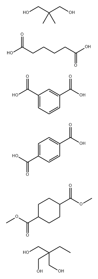 1,3-Benzenedicarboxylic acid, polymer with 1,4-benzenedicarboxylic acid, dimethyl 1,4-cyclohexanedicarboxylate, 2,2-dimethyl-1,3-propanediol, 2-ethyl-2-(hydroxymethyl)-1,3-propanediol and hexanedioic acid Struktur