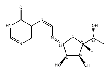 9-(6'-deoxy-beta-D-allofuranosyl)hypoxanthine Struktur