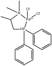 [(2-Dimethylamino)propyldiphenylphosphine]palladium(II) Dichloride Struktur