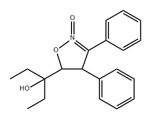 -delta-2-5-Isoxazolinecarbinol,  -alpha-,-alpha--diethyl-3,4-diphenyl-,  N-oxide  (2CI) Struktur