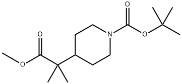 4-Piperidineacetic acid, 1-[(1,1-diMethylethoxy)carbonyl]-a,a-diMethyl-, Methyl ester Struktur