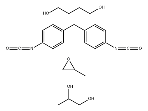 1,4-Butanediol, polymer with 1,1-methylenebis4-isocyanatobenzene, methyloxirane and 1,2-propanediol Struktur