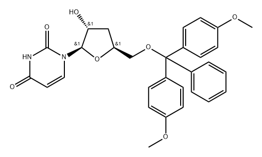 5’-O-DMTr-3’-deoxyuridine Struktur