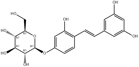 β-D-Glucopyranoside, 4-[(1E)-2-(3,5-dihydroxyphenyl)ethenyl]-3-hydroxyphenyl Struktur