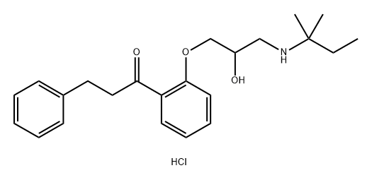 1-Propanone, 1-[2-[3-[(1,1-dimethylpropyl)amino]-2-hydroxypropoxy]phenyl]-3-phenyl-, hydrochloride (9CI) Struktur