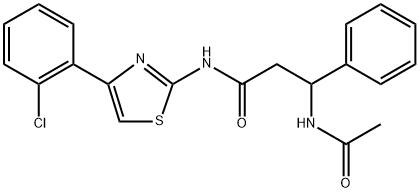 Benzenepropanamide, β-(acetylamino)-N-[4-(2-chlorophenyl)-2-thiazolyl]- Struktur