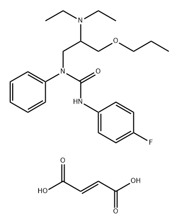 but-2-enedioic acid, 1-(2-diethylamino-3-propoxy-propyl)-3-(4-fluoroph enyl)-1-phenyl-urea Struktur