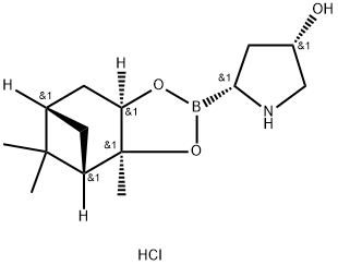 3-Pyrrolidinol, 5-[(3aS,4S,6S,7aR)-hexahydro-3a,5,5-trimethyl-4,6-methano-1,3,2-benzodioxaborol-2-yl]-, hydrochloride (1:1), (3S,5R)- Struktur