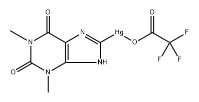 Mercury, (2,3,6,7-tetrahydro-1,3-dimethyl-2,6-dioxo-1H-purin-8-yl)(trifluoroacetato-O)- (9CI) Struktur