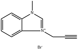 1H-Benzimidazolium, 1-methyl-3-(2-propyn-1-yl)-, bromide (1:1) Struktur