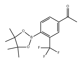 1-(4-(4,4,5,5-Tetramethyl-1,3,2-dioxaborolan-2-yl)-3-(trifluoromethyl)phenyl)ethanone Struktur