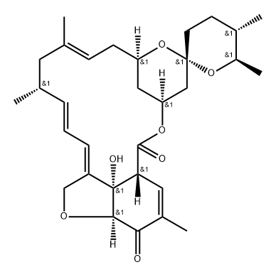 Milbemycin B, 5-demethoxy-28-deoxy-6,28-epoxy-25-methyl-5-oxo-, (6S,25R)- Struktur