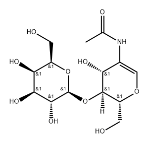 2-(acetylamino)-1,5-anhydro-2-deoxy-4-O-b-D-galactopyranosyl-D-arabino-Hex-1-enitol Struktur