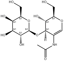 2-(acetylamino)-1,5-anhydro-2-deoxy-3-O-b-D-galactopyranosyl-D-arabino-Hex-1-enitol Struktur