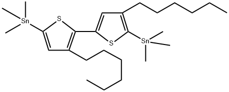 (3,4'-dihexyl-2,2'-bithiophene-5,5'-diyl)bis(trimethylstannane) Struktur