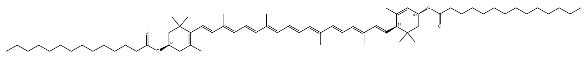 .beta.,.epsilon.-Carotene-3,3-diol, ditetradecanoate, (3R,3R,6R)- Struktur