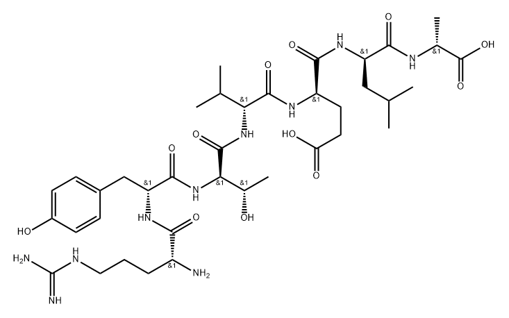 D-Alanine, D-arginyl-D-tyrosyl-D-threonyl-D-valyl-D-α-glutamyl-D-leucyl- Struktur