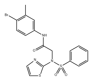 Acetamide, N-(4-bromo-3-methylphenyl)-2-[(phenylsulfonyl)-2-thiazolylamino]- Struktur