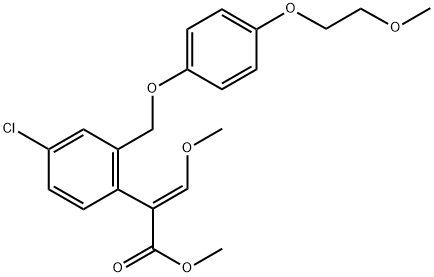 Benzeneacetic acid, 4-chloro-2-[[4-(2-methoxyethoxy)phenoxy]methyl]-α-(methoxymethylene)-, methyl ester, (αE)- Struktur