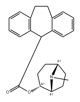 [1R,5S,(+)]-Tropane-2α-yl=10,11-dihydro-5H-dibenzo[a,d]cycloheptene-5-carboxylate Struktur