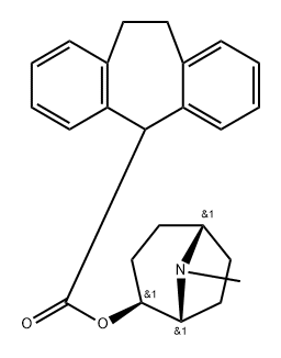 [1R,5S,(-)]-Tropane-2β-yl=10,11-dihydro-5H-dibenzo[a,d]cycloheptene-5-carboxylate Struktur