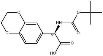 (R)-2-((tert-butoxycarbonyl)amino)-2-(2,3-dihydrobenzo[b][1,4]dioxin-6-yl)aceticacid Struktur