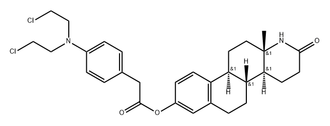 17-aza-homo-delta (1,3,5(10)) estratrien-3-ol-17-one-4-N,N-bis(2-chloroethyl)aminophenylacetate Struktur