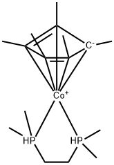 cobalt, 2-dimethylphosphaniumylethyl-dimethyl-phosphanium, 1,2,3,4,5-p entamethylcyclopentane Struktur