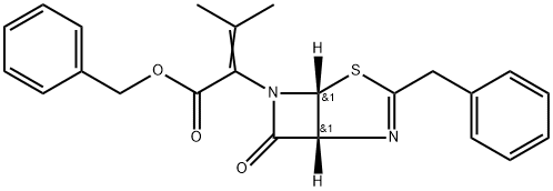 4-Thia-2,6-diazabicyclo[3.2.0]hept-2-ene-6-acetic acid, α-(1-methylethylidene)-7-oxo-3-(phenylmethyl)-, phenylmethyl ester, (1R-cis)- (9CI) Struktur