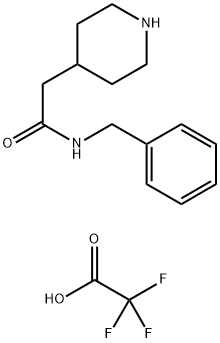 4-Piperidineacetamide, N-(phenylmethyl)-, 2,2,2-trifluoroacetate (1:1) Struktur