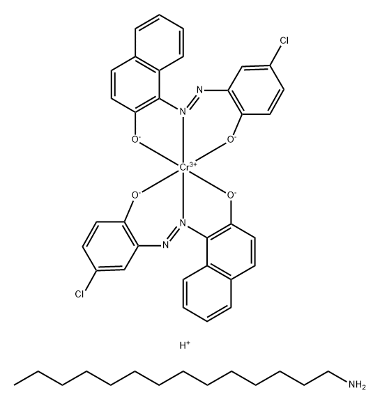 Chromate,bis[1-[(5-chloro-2-hydroxyphenyl)azo]-2-naphthalenolato]-,hydrogen,compd. with 1-tetradecanamine Struktur