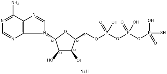 Adenosine 5'-(trihydrogen diphosphate), monoanhydride with phosphorothioic acid, tetrasodium salt (9CI) Struktur