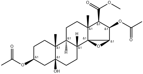 methyl 2,7-bis(acetyloxy)-5a-hydroxy-9a,11a-dimethylhexadecahydronaphtho[1',2':6,7]indeno[1,7a-b]oxirene-1-carboxylate Struktur