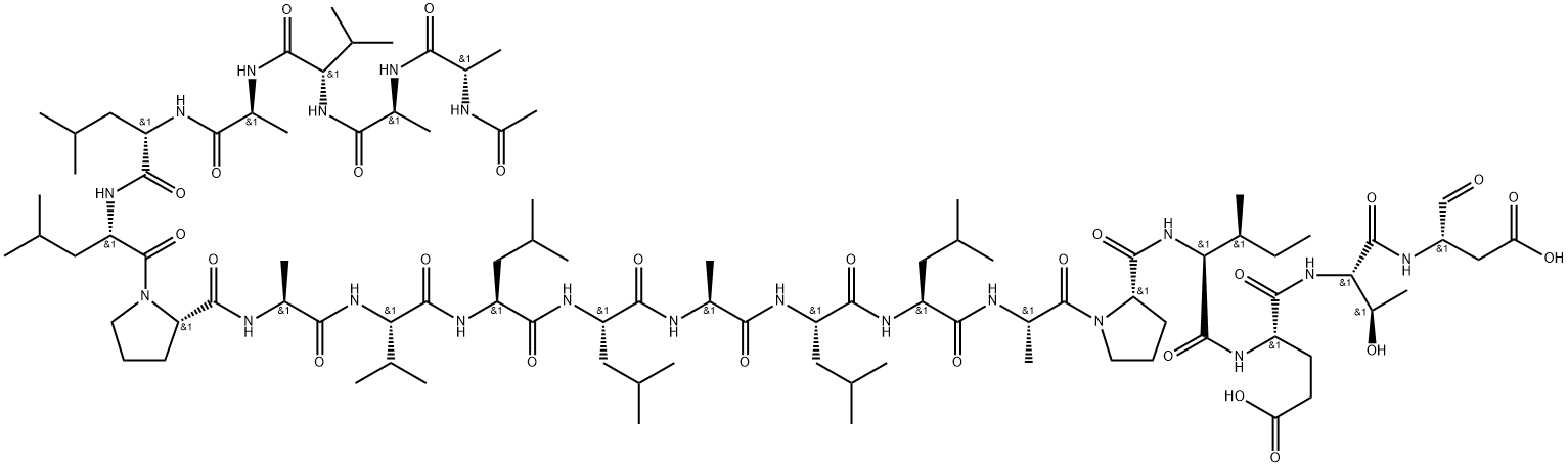 Ac-Ala-Ala-Val-Ala-Leu-Leu-Pro-Ala-Val-Leu-Leu-Ala-Leu-Leu-Ala-Pro-Ile-Glu-Thr-Asp-aldehyde trifluoroacetate salt, 886462-83-5, 結構式