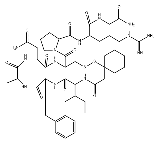 argipressin, (beta-mercapto-beta,beta-cyclopentamethylenepropionic acid)(1)-Ile(2)-Ala(4)- Struktur