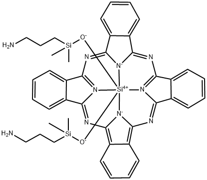 Silicon, bis[(3-aminopropyl)dimethylsilanolato-κO](29H,31H-phthalocyaninato(2-)-κN29,κN30,κN31,κN32)-, (OC-6-12)- (9CI) Struktur