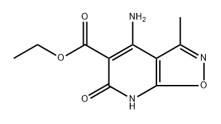 4-amino-3-methyl-6-oxo-6,7-dihydroisoxazolo[5,4-b]pyridine-5-carboxylic acid ethyl ester Struktur