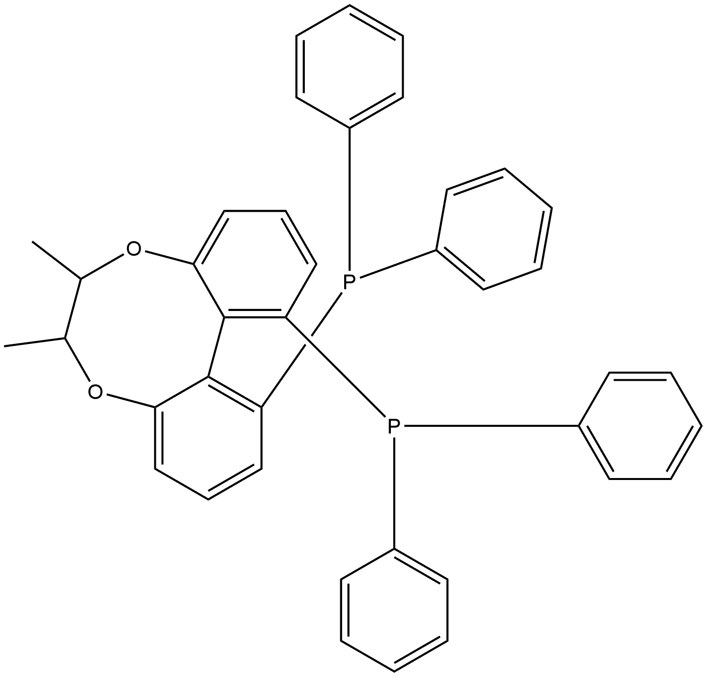 ((6R,7R,12aS)-6,7-Dimethyl-6,7-dihydrodibenzo[e,g][1,4]dioxocine-1,12-diyl)bis(diphenylphosphine) Struktur