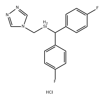 A mixture of: bis(4-fluorophenyl)-methyl-(1,2,4-(4H)-triazol-4-ylmethyl)silane hydrochloride: bis(4-fluorophenyl)-methyl-(1,2,4-(1H)-triazol-1-ylmethyl)silane hydrochloride Struktur