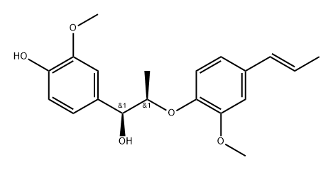 Benzenemethanol, 4-hydroxy-3-methoxy-α-[(1R)-1-[2-methoxy-4-(1E)-1-propen-1-ylphenoxy]ethyl]-, (αS)- Struktur