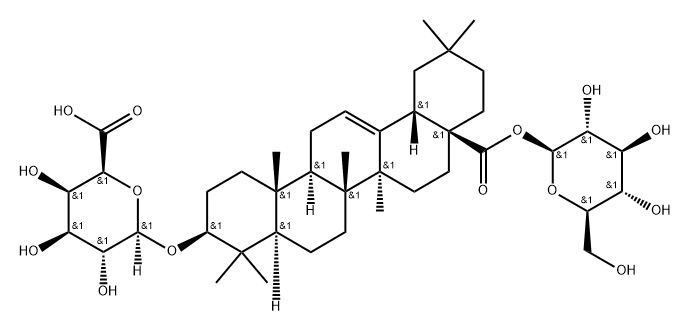 β-D-Galactopyranosiduronic acid, (3β)-28-(β-D-glucopyranosyloxy)-28-oxoolean-12-en-3-yl (9CI) Struktur