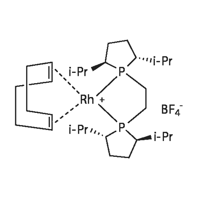 Rhodium(1+), [(1,2,5,6-η)-1,5-cyclooctadiene][(2R,2'R,5R,5'R)-1,1'-(1,2-ethanediyl)bis[2,5-bis(1-methylethyl)phospholane-κP]]-, tetrafluoroborate(1-) (9CI) Struktur