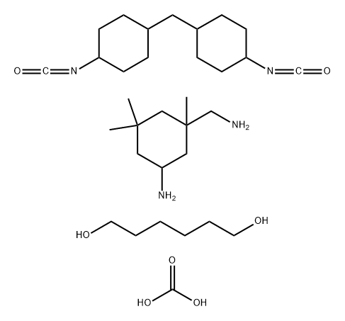 Carbonic acid, polymer with 5-amino-1,3,3-trimethylcyclohexanemethanamine, 1,6-hexanediol and 1,1'-methylenebis[4-isocyanatocyclohexane] Struktur