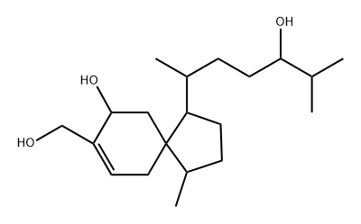 Spiro[4.5]dec-7-ene-1-butanol, 9-hydroxy-8-(hydroxymethyl)-δ,4-dimethyl-α-(1-methylethyl)-, [1R-[1α(αR*,δR*),4β,5β(S*)]]- (9CI) Struktur