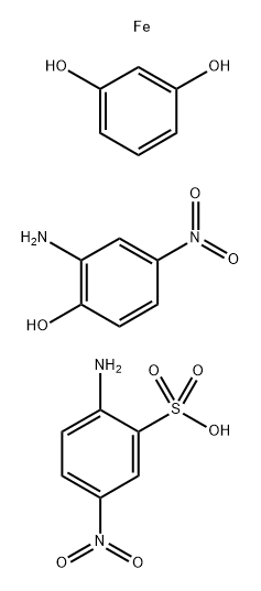 Iron, complexes with diazotized 2-amino-5-nitrobenzenesulfonic acid coupled with diazotized 2-amino-4-nitrophenol and resorcinol Struktur