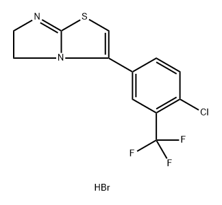 Imidazo[2,1-b]thiazole, 3-[4-chloro-3-(trifluoromethyl)phenyl]-5,6-dihydro-, hydrobromide (1:1) Struktur