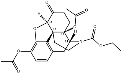 Morphinan-17-carboxylic acid, 3,14-bis(acetyloxy)-4,5-epoxy-6-oxo-, ethyl ester, (5α)- Struktur