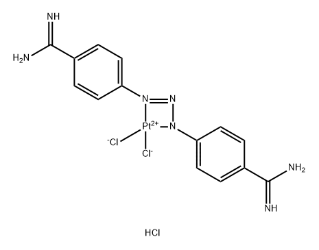 dichloro(4,4'-(diazoamino)bis(benzamidine))platinum complex Struktur